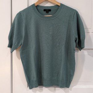 J. Crew Short-Sleeve Silk-Blend Crewneck Sweater - Antique Mineral